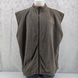 Ducks Unlimited‎ Vest Mens 3XL Gray Fleece Full Zip Embroidered Hunting Outdoors